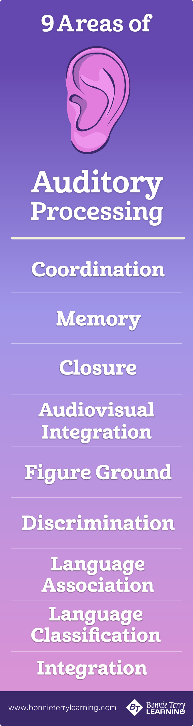 Areas of Auditory Processing